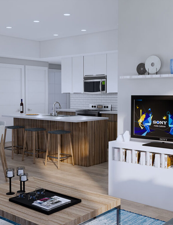 Unit C - 2 Bedroom + Den | 2 Bath Rendering – 55+ Apartment Living in Edmonton